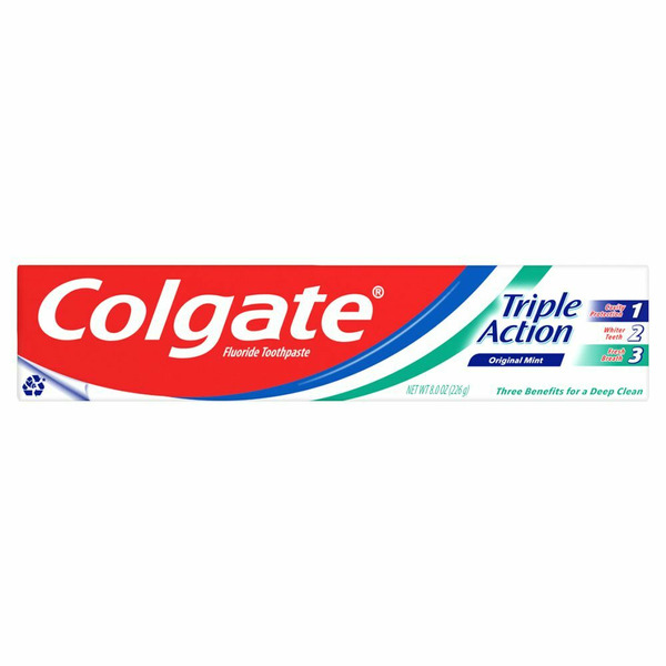 Oral Hygiene Colgate Triple Action Whitening Toothpaste with Fluoride, Mint hero