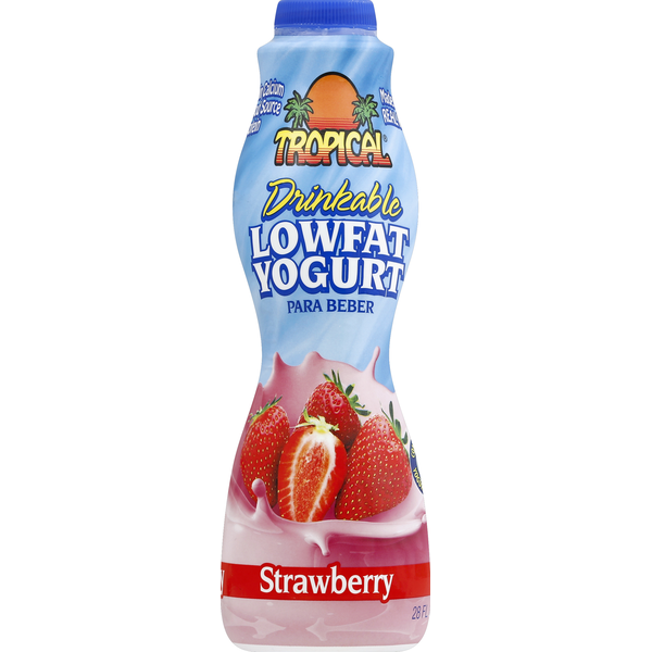 Yogurt Tropical Yogurt, Drinkable, Lowfat, Strawberry hero