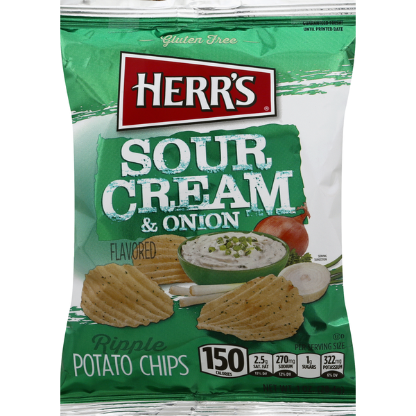 Chips & Pretzels Herr's Ripples Potato Chips, Sour Cream & Onion hero