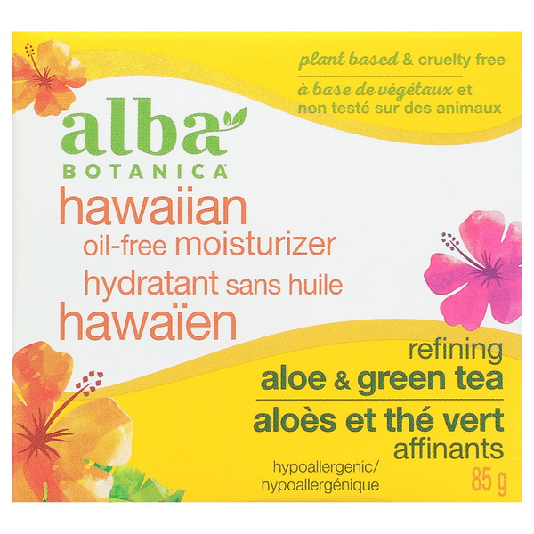 Face, Ear, Eye & Lip Care Alba Botanica Moisturizer, Oil Free, Aloe & Green Tea, Hawaiian hero