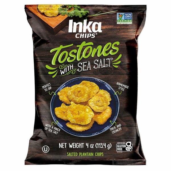 Chips & Pretzels Inka Crops Inka Chips Tostones with Sea Salt Plantain Chips hero