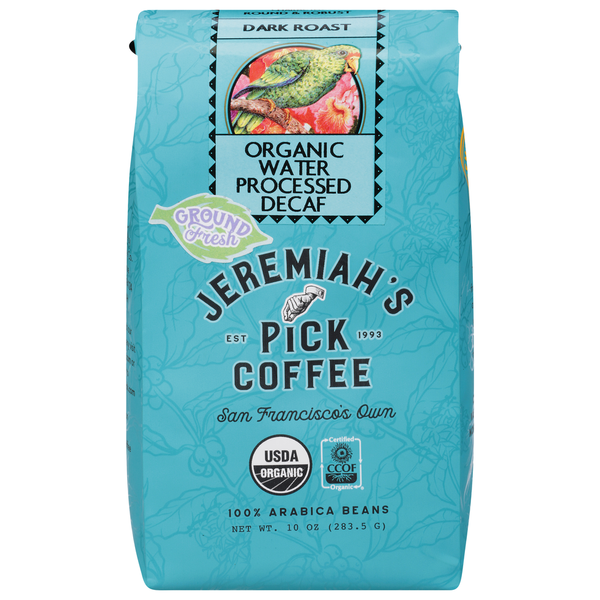 Packaged Cheese Jeremiah's Pick Coffee Arabica Coffee Beans, Organic Swiss Water Decaf French Roast hero