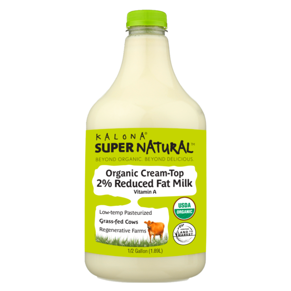 Milk Kalona SuperNatural Organic, 2% Reduced Fat Milk, Grass-fed Cows hero