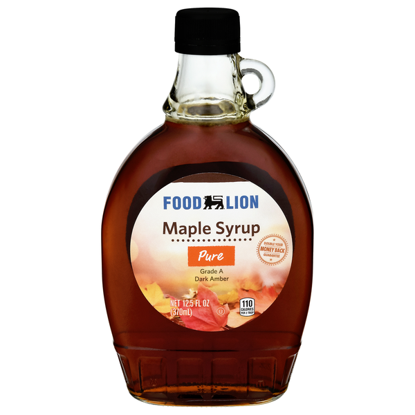 Hot Cereal & Pancake Mixes Food Lion Maple Syrup, Pure, Dark Amber hero