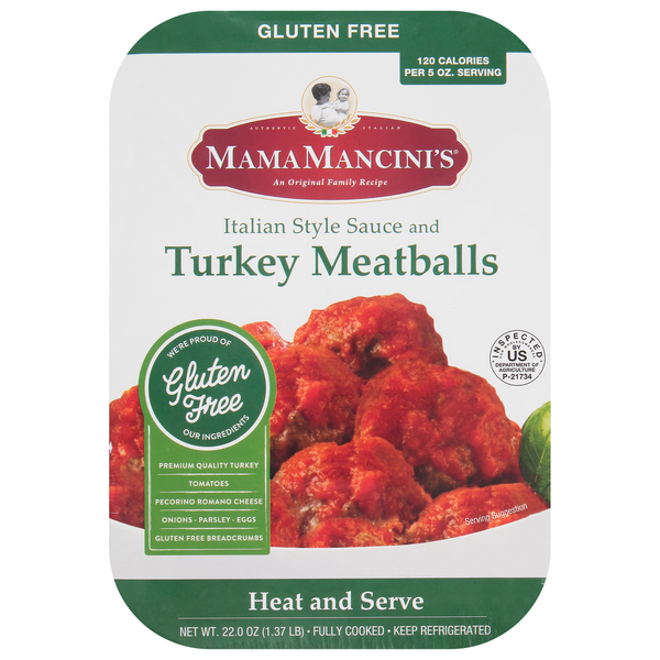 Prepared Meals MamaMancini's Italian Style Sauce and Turkey Meatballs hero