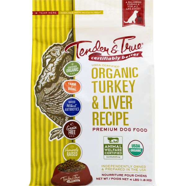 Dog Food & Care Tender & True Dog Food, Premium, Organic, Turkey & Liver Recipe hero