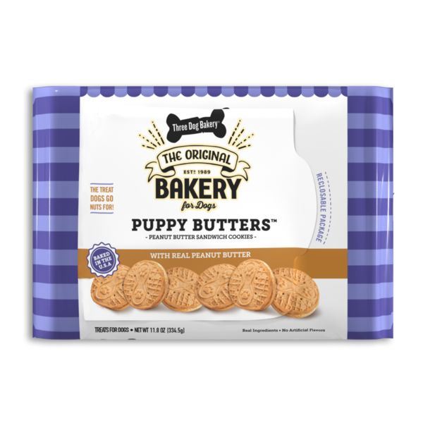 Dog Food & Care Three Dog Bakery Treats for Dogs, Sandwich Cookies, Peanut Butter hero