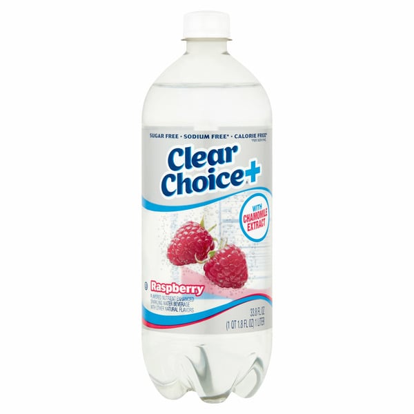 Water, Seltzer & Sparkling Water Clear Choice Ice Raspberry Flavored Nutrient Enhanced Sparkling Water Beverage hero