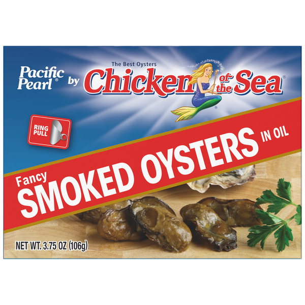 Canned Meat & Seafood Pacific Pearl Smoked Oysters, Fancy hero