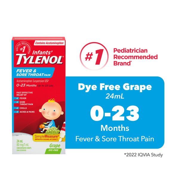 Cold, Flu & Allergy Tylenol Infants Liquids Infant Fever & Sore Throat Pain hero