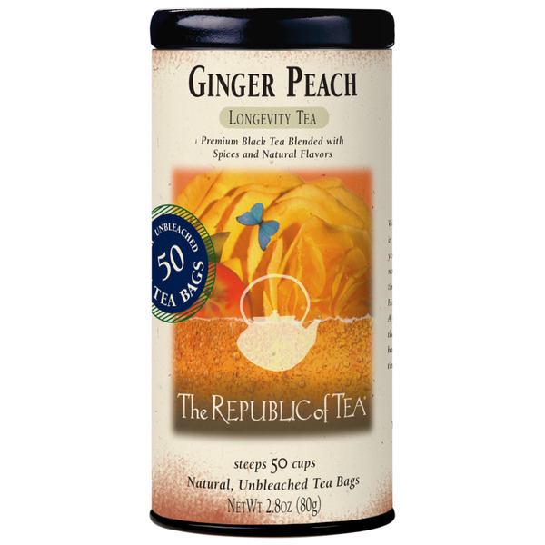 Tea The Republic of Tea Ginger Peach Black Tea Bags hero