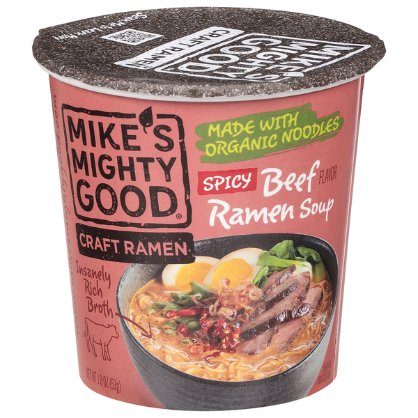 Soup, Broth & Bouillon Mike's Mighty Good Ramen Soup, Spicy Beef Flavor hero