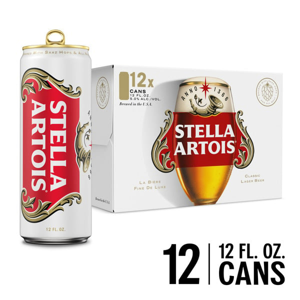 Import Beer Stella Artois Premium Lager Beer Cans hero