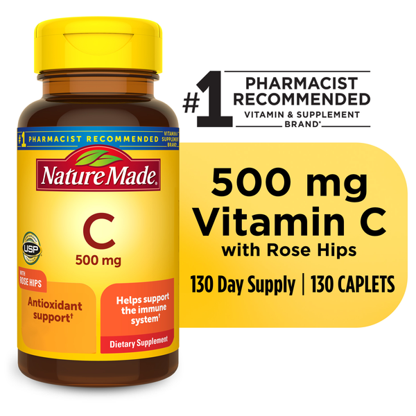 Vitamins & Supplements Nature Made Vitamin C 500 mg Caplets with Rose Hips hero