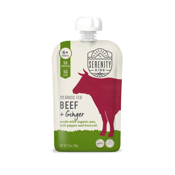 Serenity Kids Grass-Fed Beef + Ginger w Peas, Broccoli & Red Bell Pepper hero