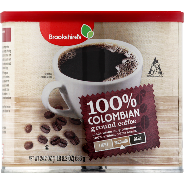 Coffee Brookshire's Coffee, Ground, Medium, 100% Colombian hero