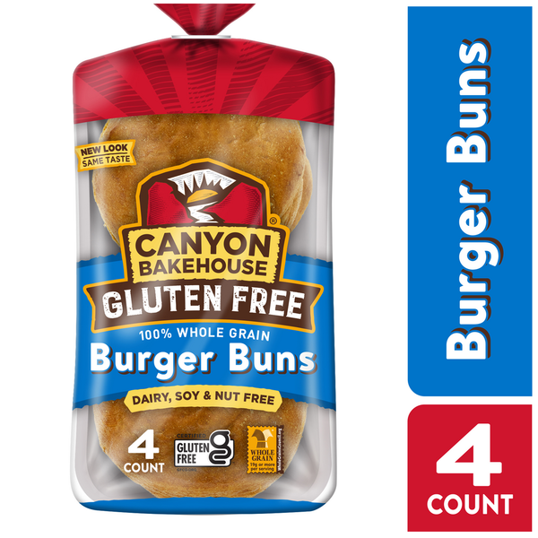 Buns & Rolls Canyon Bakehouse Burger Buns, Gluten Free Hamburger Buns, 100% Whole Grain, Fresh hero