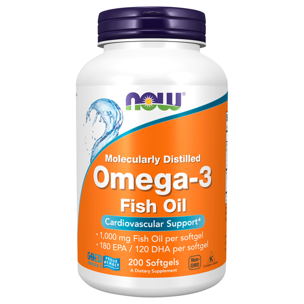 Supplement Oils NOW Omega 3, Molecularly Distilled hero