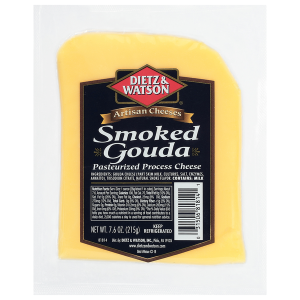 Other Creams & Cheeses Dietz & Watson Cheese, Pasteurized Process, Smoked Gouda hero