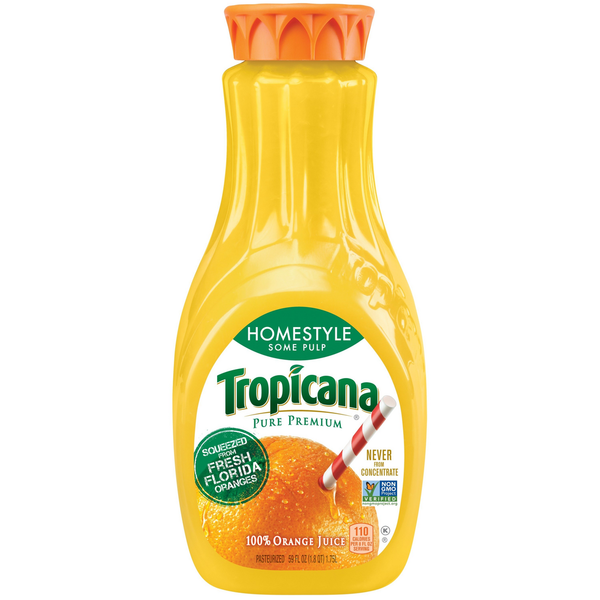 Refrigerated Tropicana Chilled  Juice , Orange Juice Some Pulp Homestyle hero