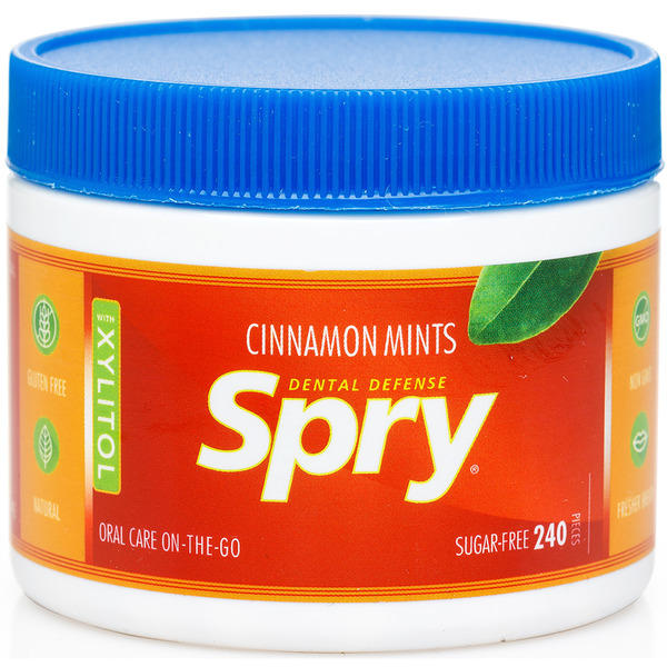 Mint & Gum Spry Sugar Free Mints Cinnamon Flavor with Xylitol, No Aspartame hero