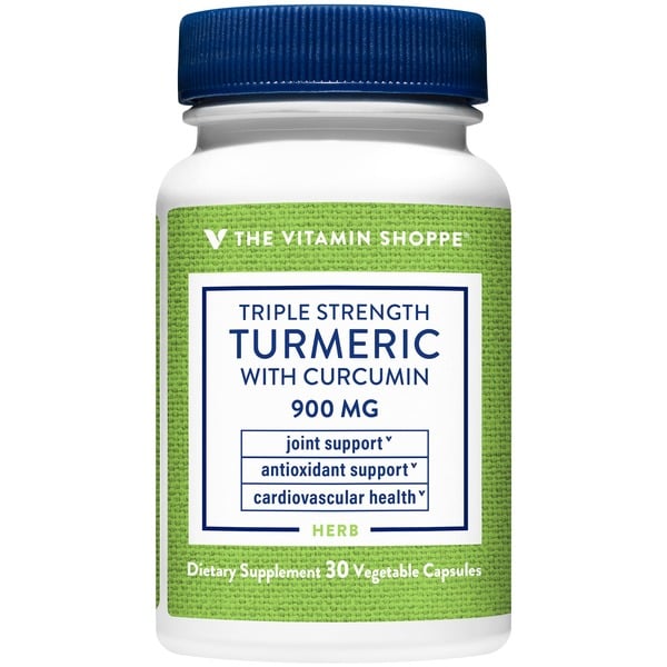 Herbs A-E The Vitamin Shoppe Triple Strength Turmeric with Curcumin 900 mg (30 Vegetarian Capsules) hero