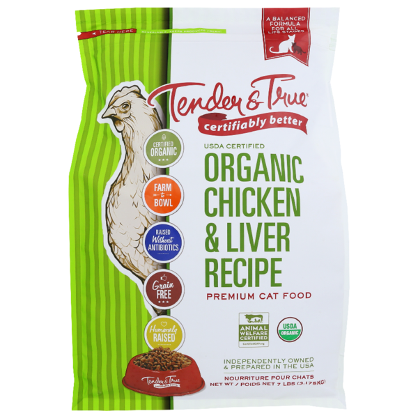 Cat Food & Care Tender & True Organic Chicken & Liver Recipe – Cat – 7Lb. hero