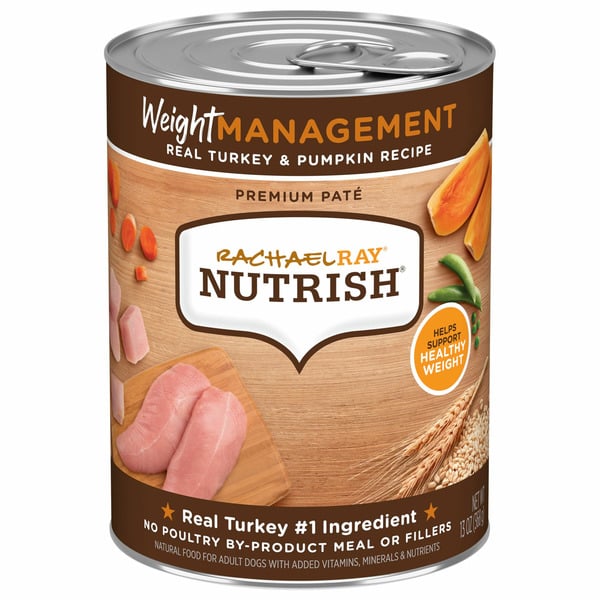 Dog Food & Care Rachael Ray Nutrish Dog Food, Weight Management, Premium Pate, Real Turkey & Pumpkin Recipe hero