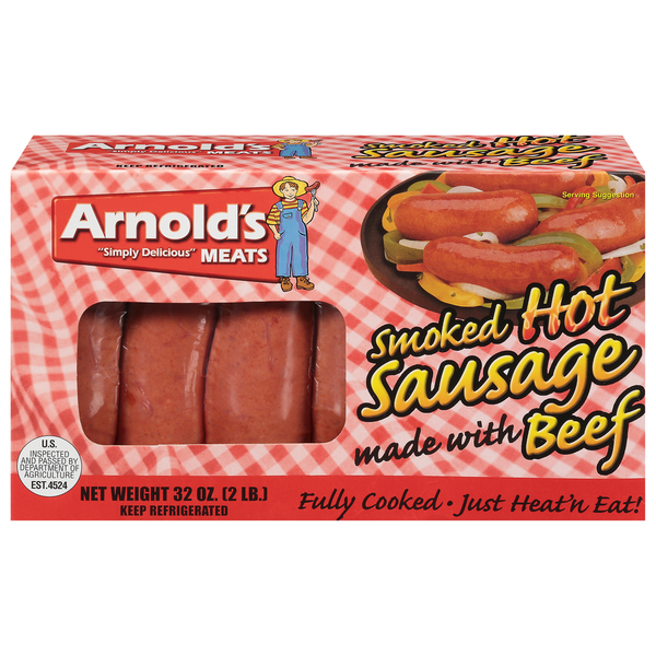 Hot Dogs, Bacon & Sausage Arnold's Sausage, Smoked, Hot hero