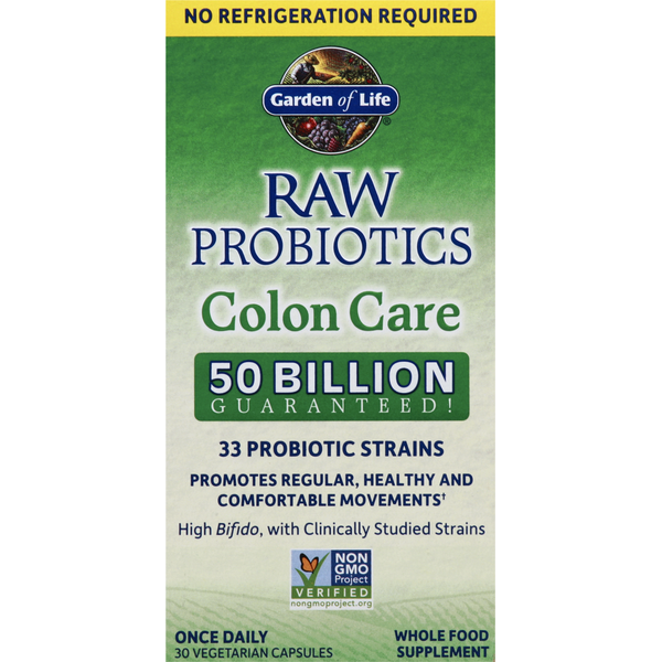 Vitamins & Supplements Garden of Life Colon Care, Raw Probiotics, Vegetarian Capsules hero