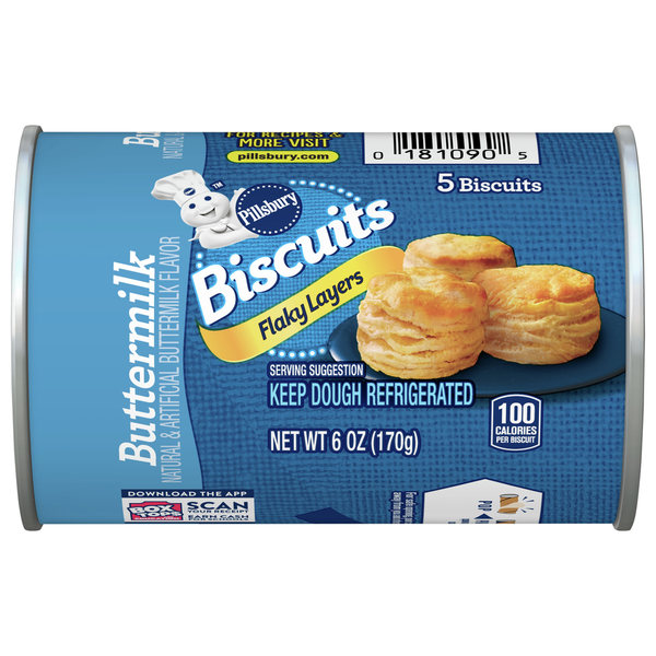 Refrigerated Dough & Biscuits Pillsbury Biscuit, Buttermilk, Flaky Layers hero