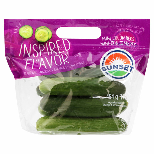 Packaged Vegetables & Fruits Sunset Mini Cucumbers hero