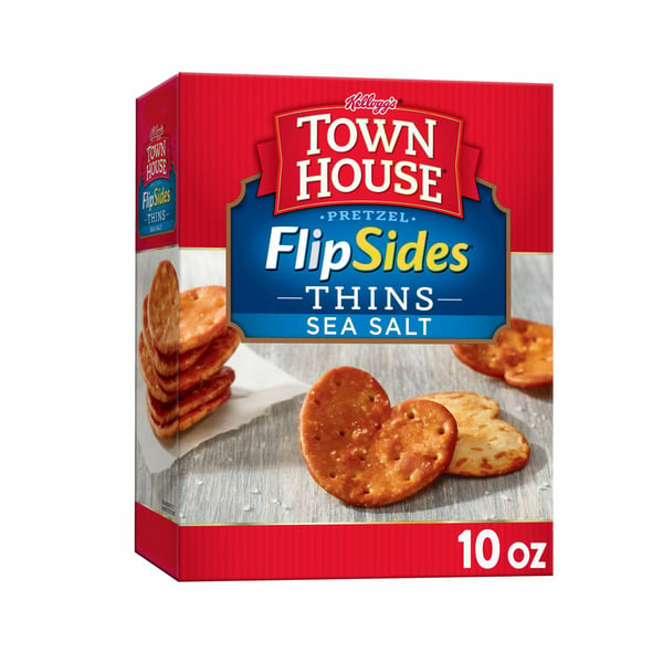 Crackers Town House Pretzel Flipsides Crackers, Baked Snack Crackers, Sea Salt hero