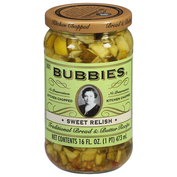 Refrigerated Bubbies Sweet Relish, Traditional Bread & Butter Recipe hero