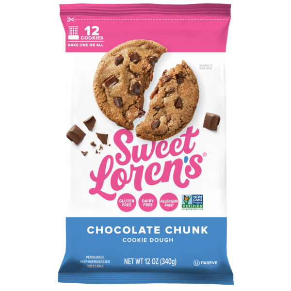 Frozen Dessert Sweet Loren's  Ready to Bake Chocolate Chunk Cookie Dough, Gluten Free & Vegan hero