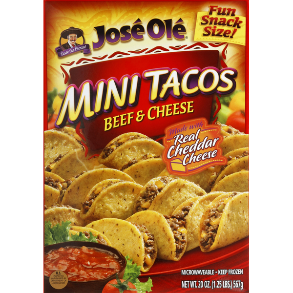 Frozen Appetizers & Sides José Olé Mini Tacos, Beef & Cheese hero