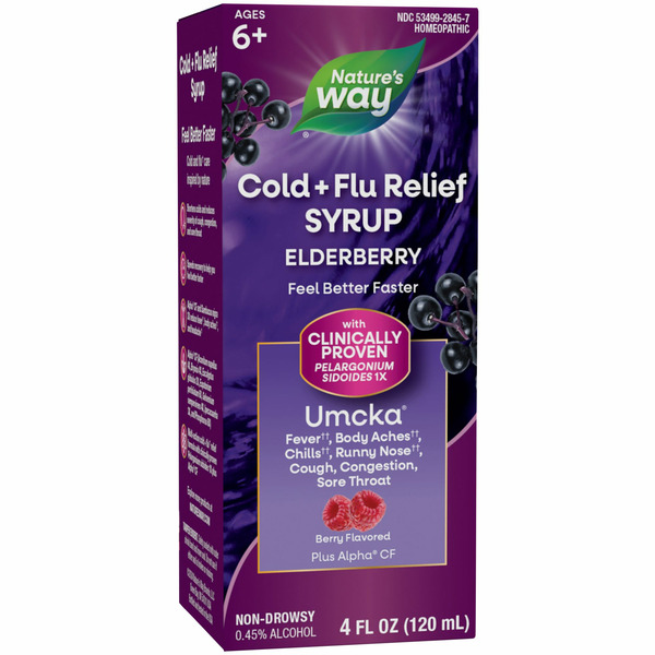 Homeopathic Products Nature's Way Umcka® Cold+Flu Elderberry Syrup hero