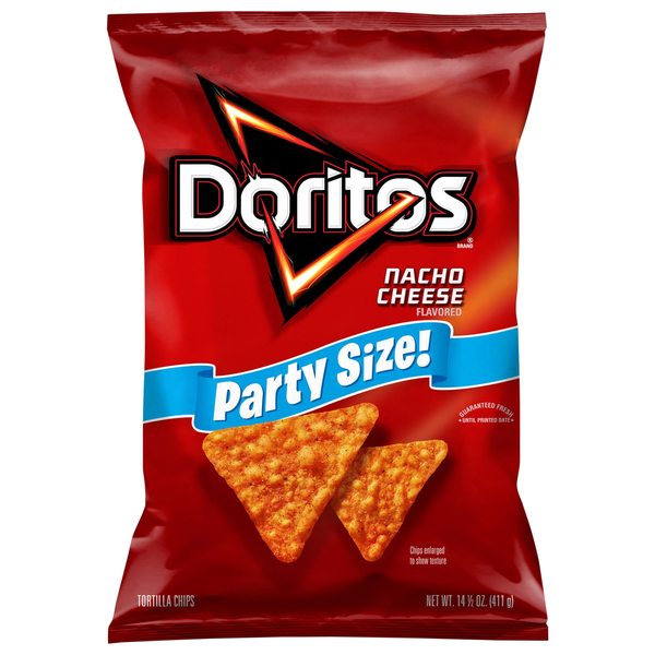 Tortillas & Flat Bread Doritos Tortilla Chips, Nacho Cheese, Party Size hero