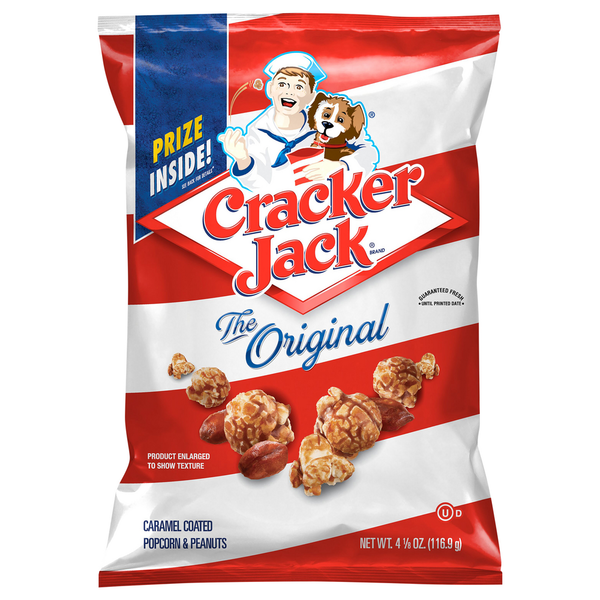 Popcorn & Jerky Cracker Jack Caramel Coated Popcorn And Peanuts, Original hero