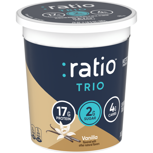 Yogurt Ratio Trio Vanilla Yogurt Cultured Dairy Keto Friendly Snack hero