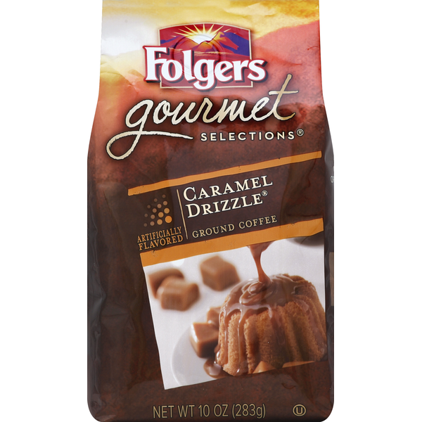 Coffee Folgers Coffee, Ground, Caramel Drizzle hero