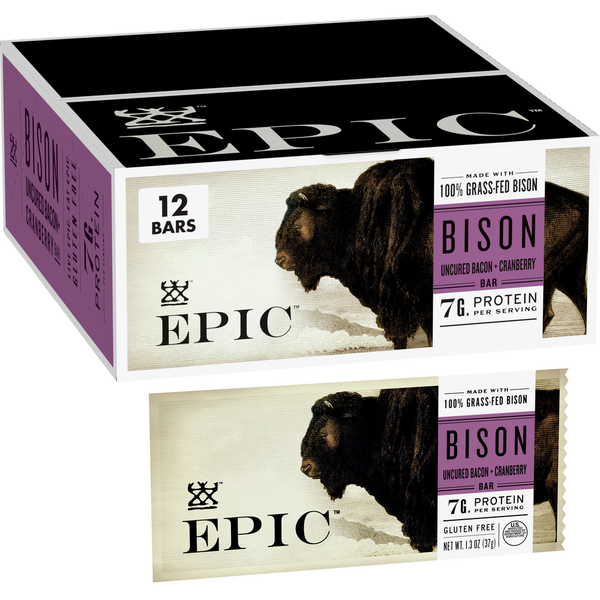 Grains, Rice & Dried Goods EPIC Bison Bacon Cranberry Bars, Grass-Fed hero