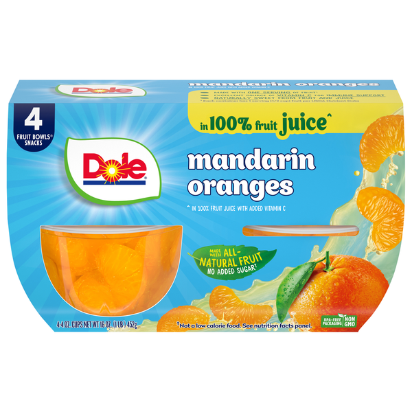 Canned Fruit & Applesauce Dole Mandarin Oranges, in 100% Fruit Juice hero