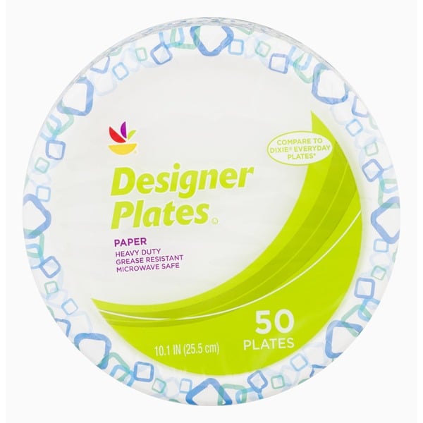 Plates, Bowls, Cups & Flatware Store Brand Designer Plates Paper - 50 CT hero