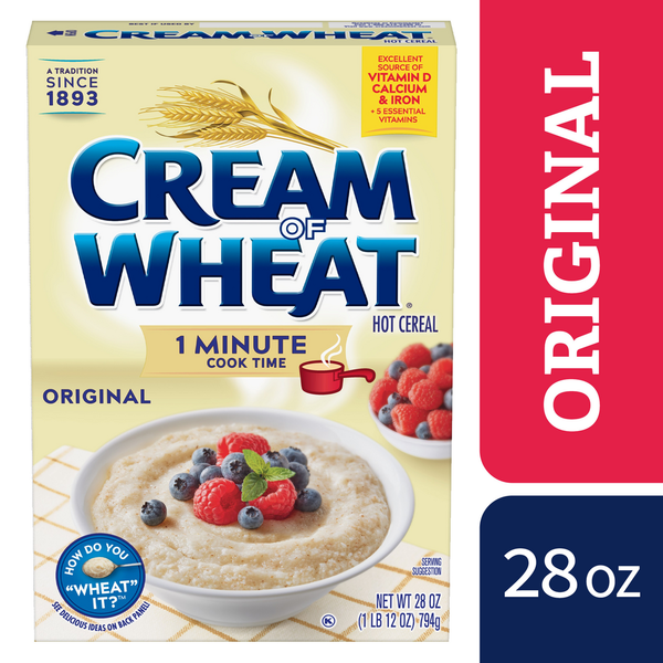 Cereal & Granola Cream of Wheat Original Hot Cereal, Kosher, 28 OZ Box, 1 Min hero