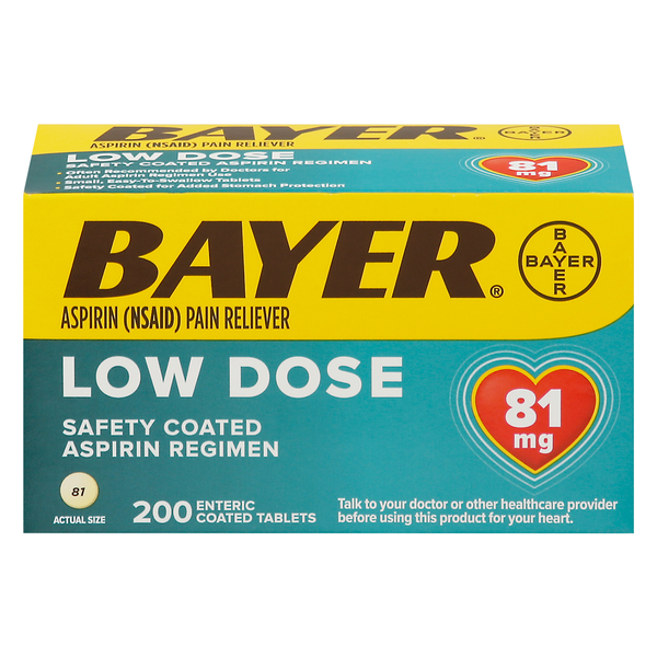 Muscles, Joints & Pain Relief Bayer Aspirin, Low Dose, 81 mg, Coated Tablets hero