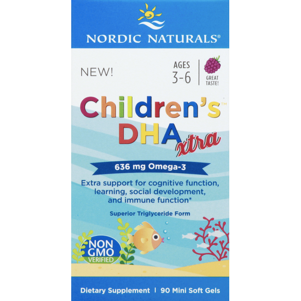 Vitamins & Supplements Nordic Naturals Children's DHA Xtra, 636 mg Omega-3, Mini Soft Gels hero