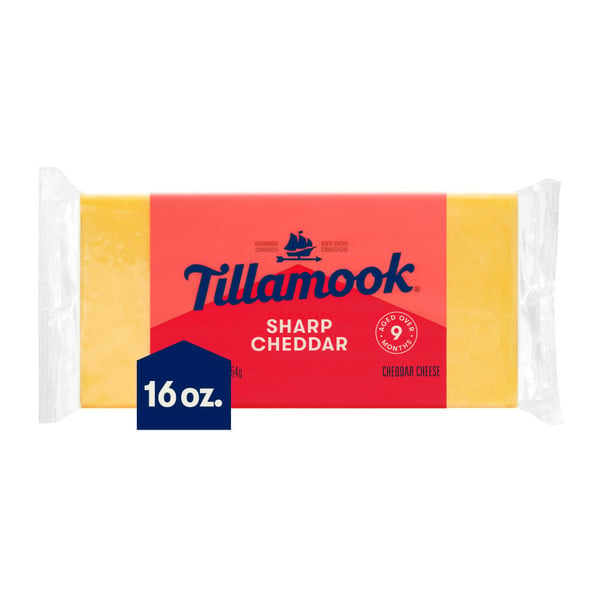 Packaged Cheese Tillamook Sharp Cheddar Cheese Block hero