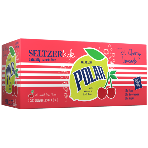 Water, Seltzer & Sparkling Water Polar Seltzer  Sparkling Seltzer Tart Cherry Limeade - 8 CT hero