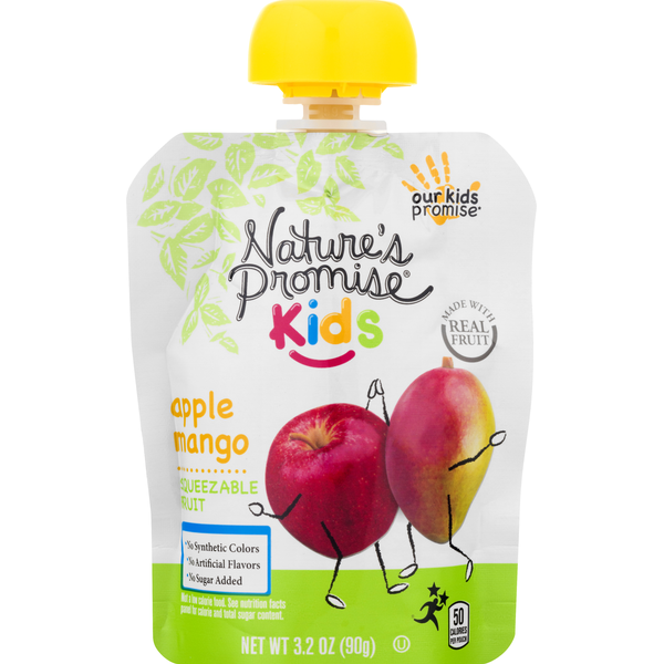 Produce Nuts & Snacks Nature's Promise Squeezable Fruit, Apple Mango hero